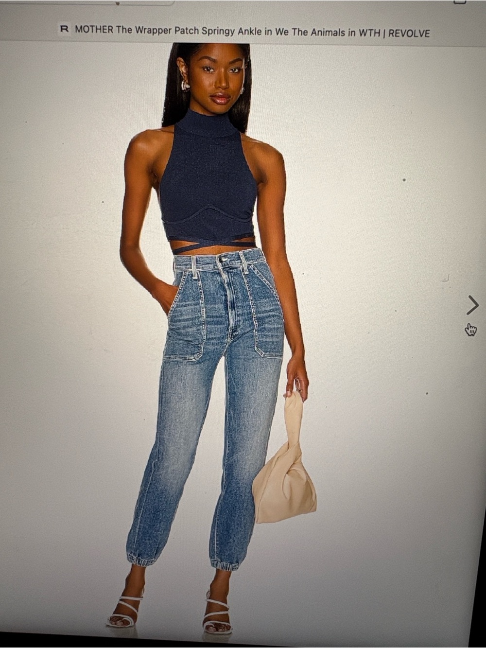 MOTHER The Wrapper Patch Springy Ankle high waisted Jeans